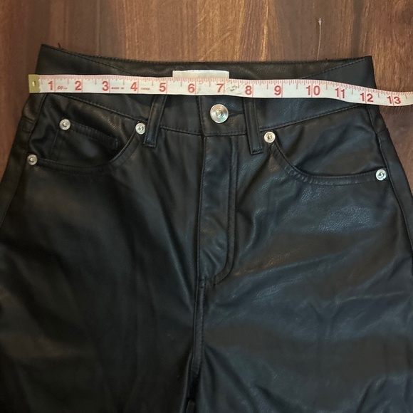H&M Black Vegan Straight Leg Pants size 2 - Picture 4 of 9